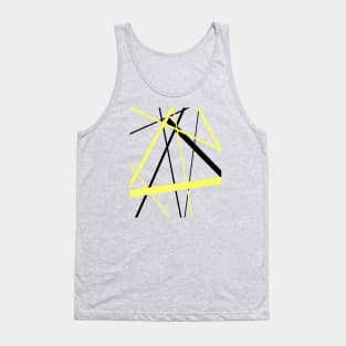 Criss Crossed Lemon Yellow and Black Stripes Tank Top